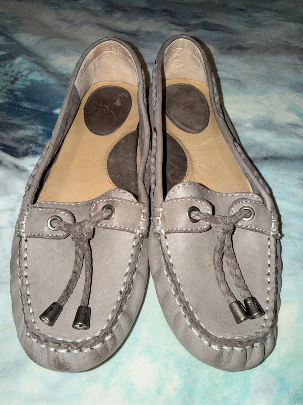 Frye Reagan Braided Lace Leather Driving Moccasins 8 1/2 Pristine